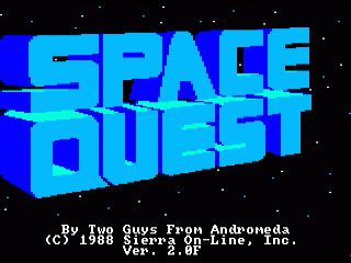 Space Quest II: Vohaul's Revenge title screen for Amiga